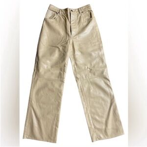 We The Free Tan Vegan Leather
Pants in Dark Beige Sz 4